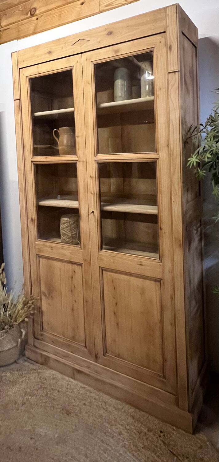 Antique Parisian wardrobe - raw solid wood: dresser bookshelf
