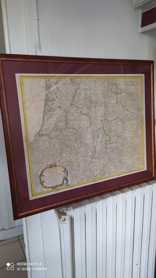 Carte ancienne de Guyenne par de Vaugondy vers 1753