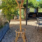 Vintage coat rack in bamboo and rattan