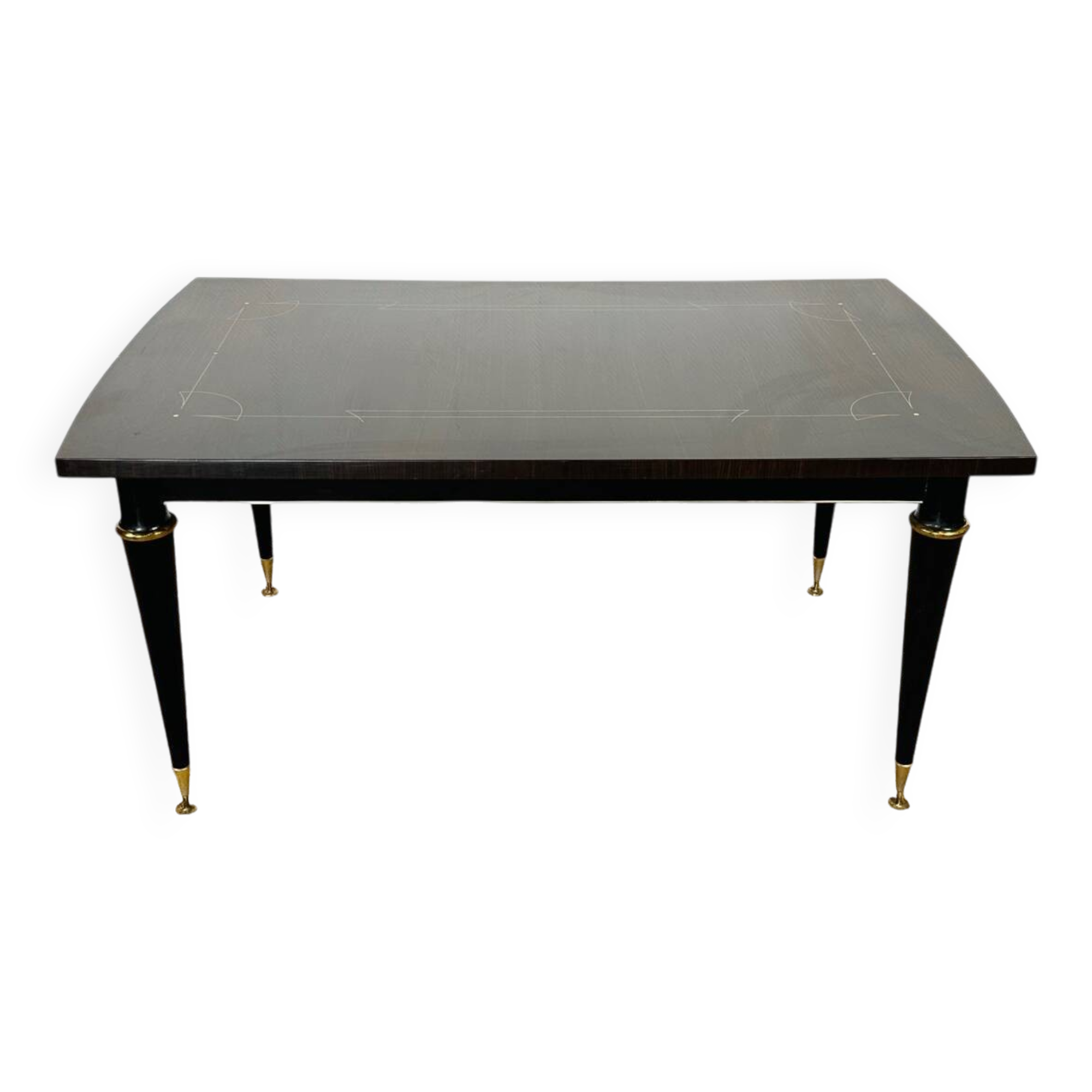 French Art Deco dining table in Macassar from 1940.