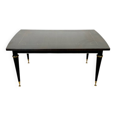 Table de salle à manger art déco française en macassar 1940