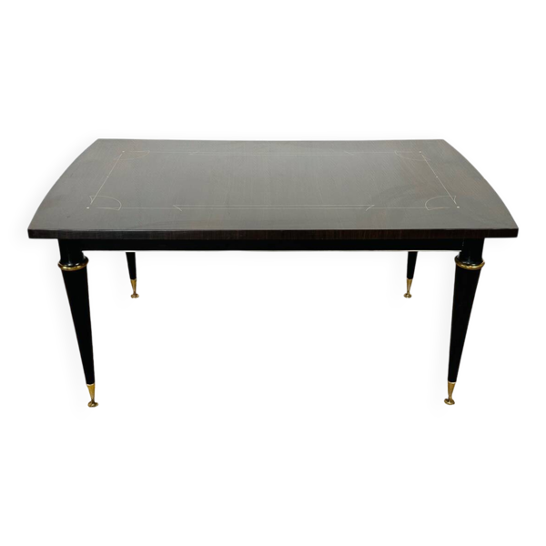Table de salle à manger art déco française en macassar 1940