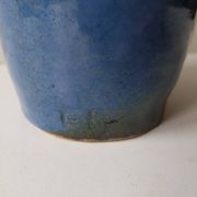 Cobalt blue ceramic vase signed EG