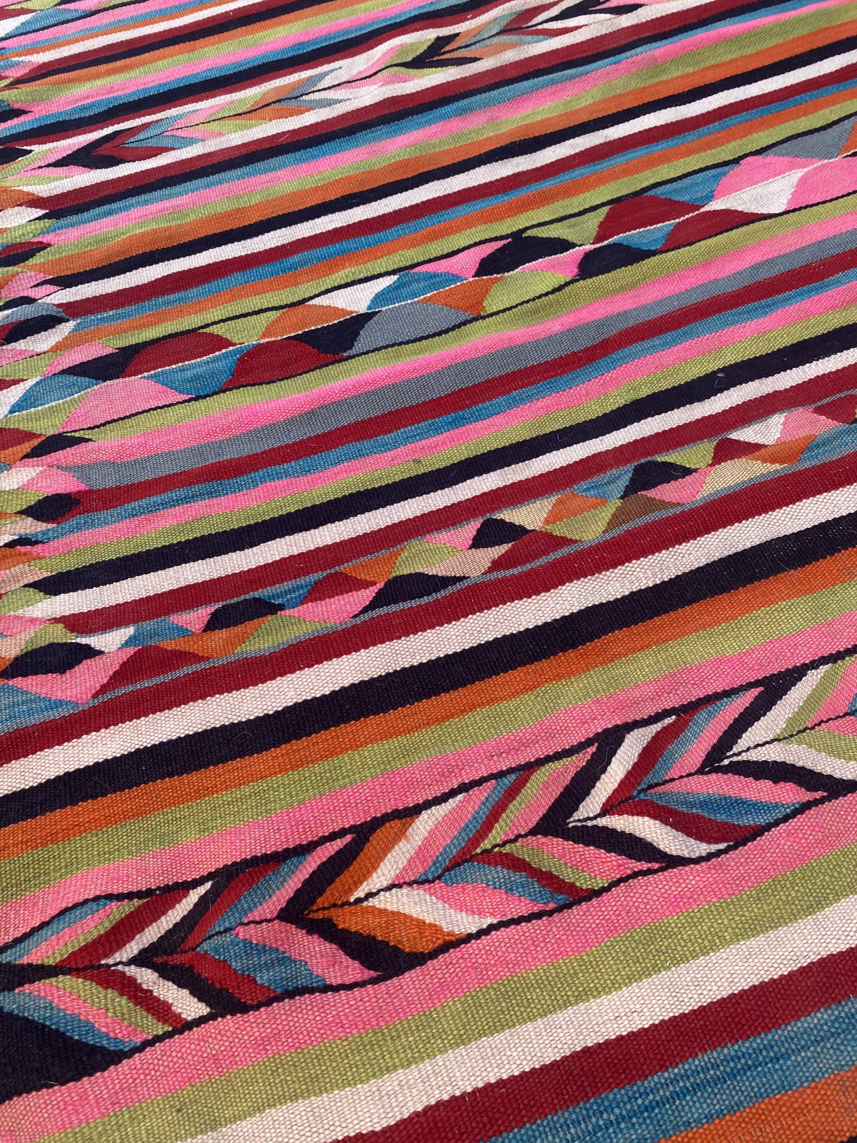 Very beautiful large old Kilim of Morocco 136x216 cm