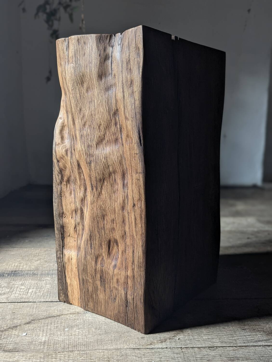 Antique oak pedestal