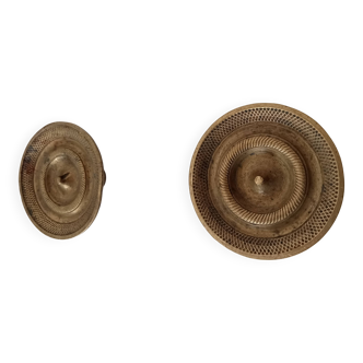 Pair of antique Empire furniture knobs in bronze from the 19th century.