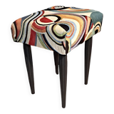 Wooden stool, upholstery restoration, 20th century, occasional furniture