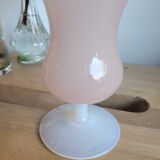 Pink and white opaline vase