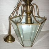 Brass lantern with 6 beveled glasses