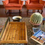 Plateau en bambou, Italie années 1970