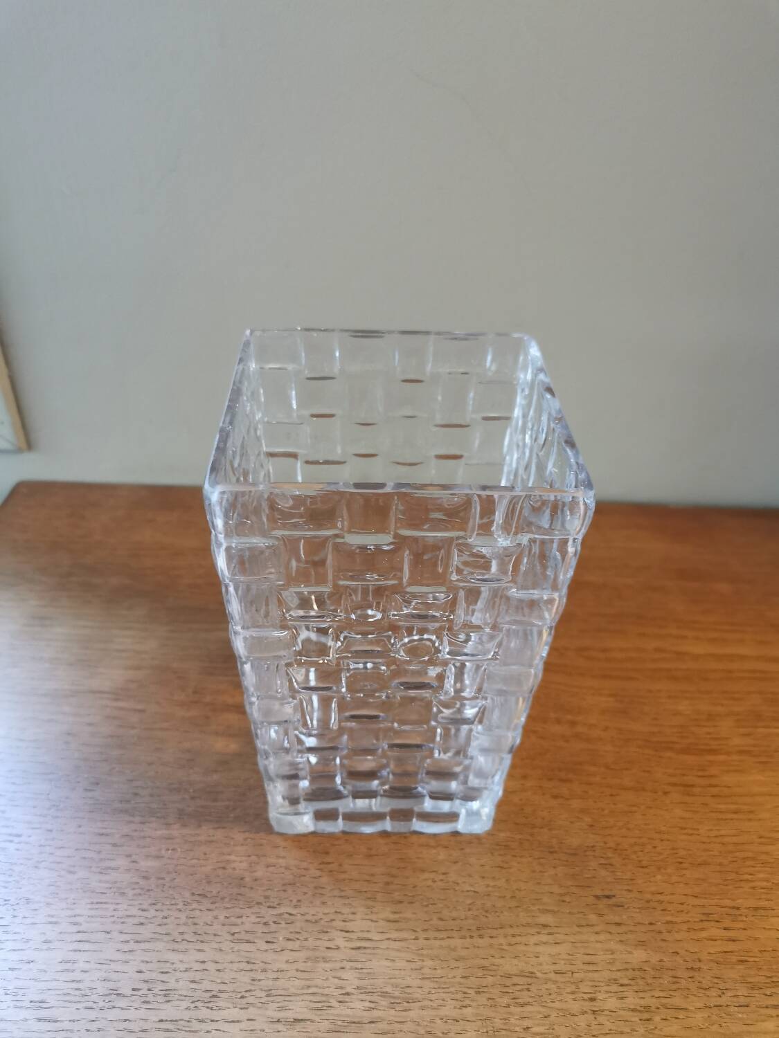 Vintage square glass vase