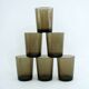 6 gobelets en verre trempé marron fumé - Vereco France - vintage années 70