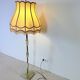 Vintage floor lamp with brass frame and onyx base