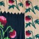 Tapis floral roumain tissé à la main en laine design bohème avec des fleurs 167x225cm
