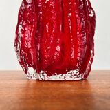 Thick glass vase with heavy bark, German mid-century by Ingrid Glas, Germany, 1960s.