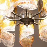 Italian Design "Twisters" Round Chandelier by Mazzega, 1970