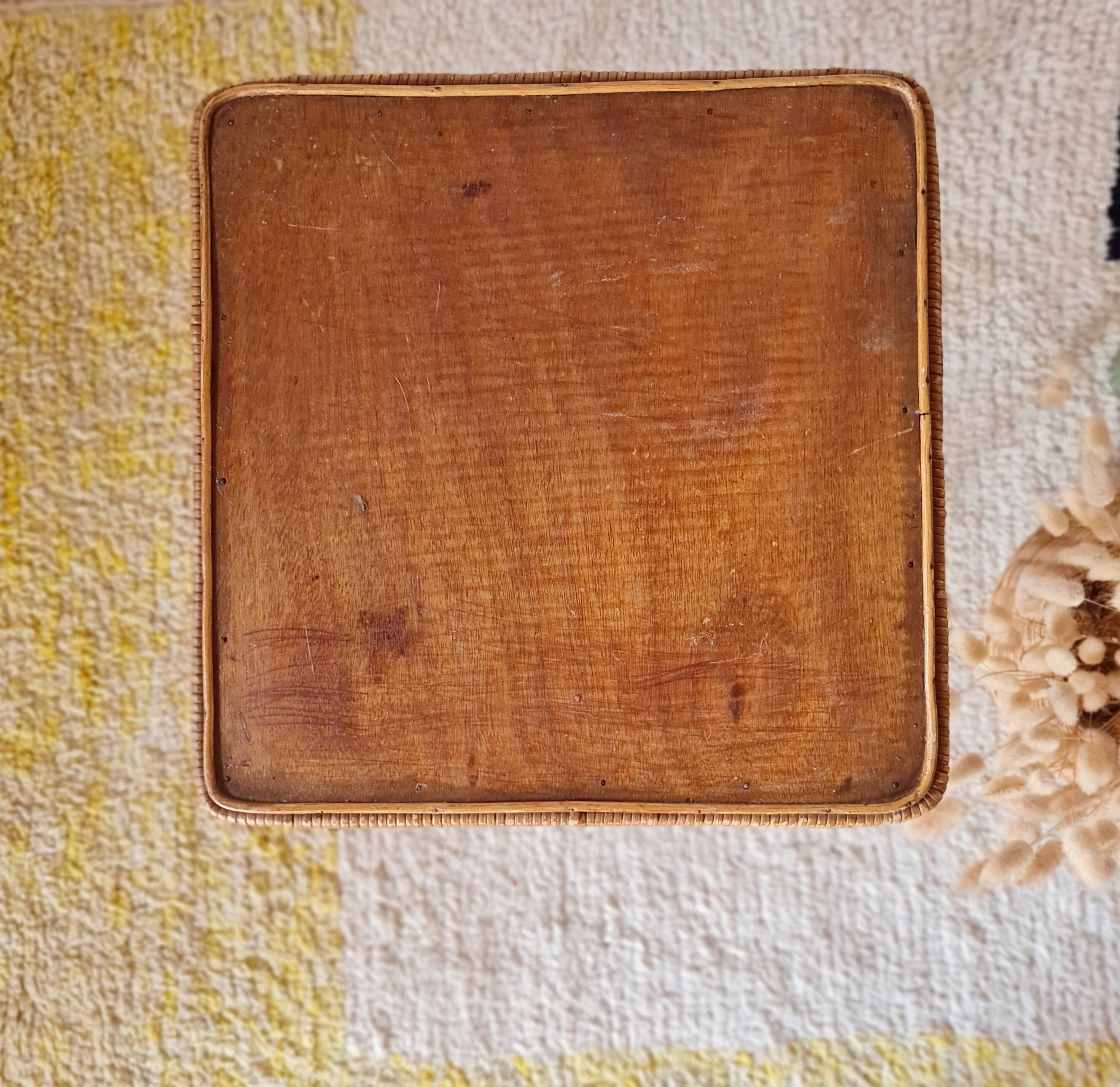 Vintage rattan side table or coffee table – 1960s Riviera style