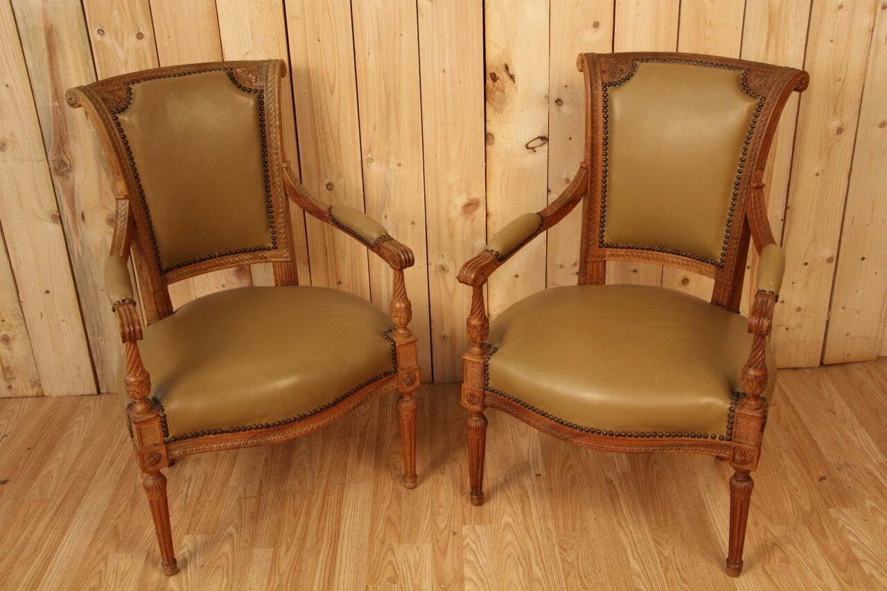Pair of armchairs Louis XVI Directoire XVIIIth