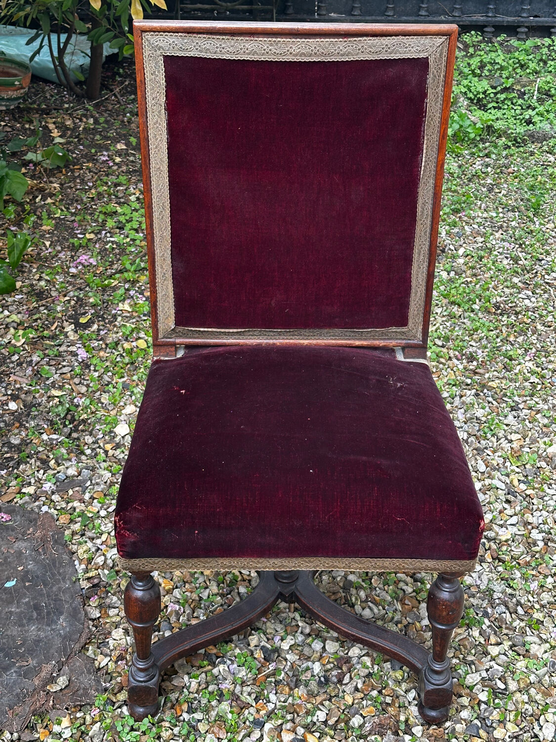 English chair in mahogany, X-shaped legs – 19th century