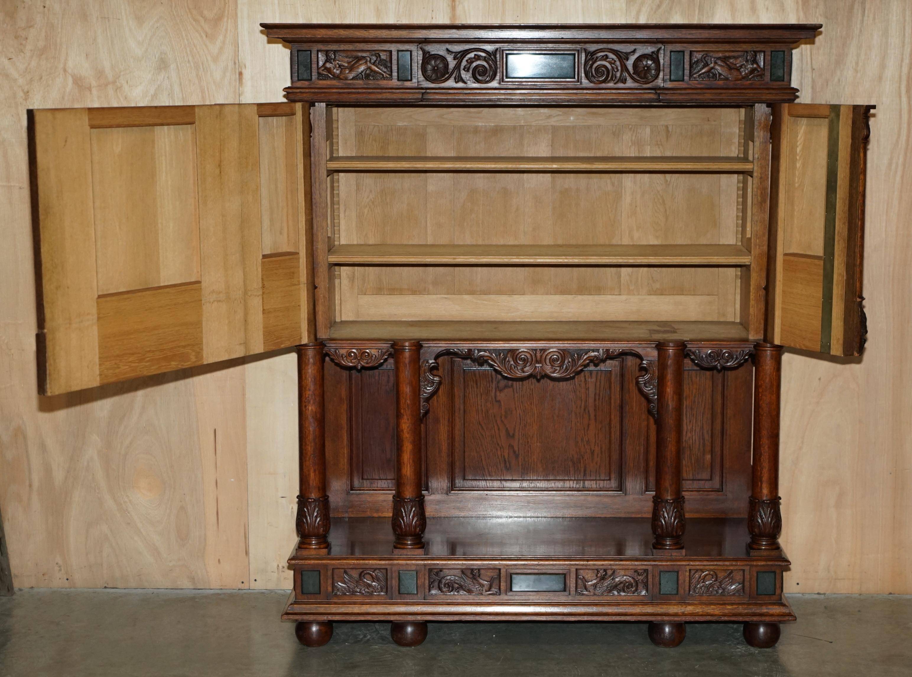 Louis XIII Revival wardrobe in walnut and marble