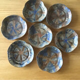 7 stoneware cups signed G Méténier