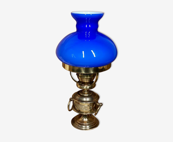 Vintage lamp "Virginia Beach" opaline & brass | Selency