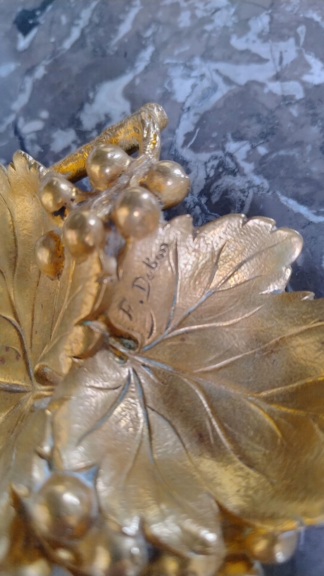 Art Nouveau catchall signed Frédéric Debon – gilded bronze