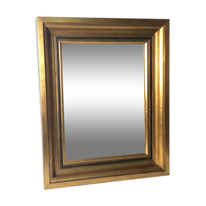 Miroir rectangle en bois doré