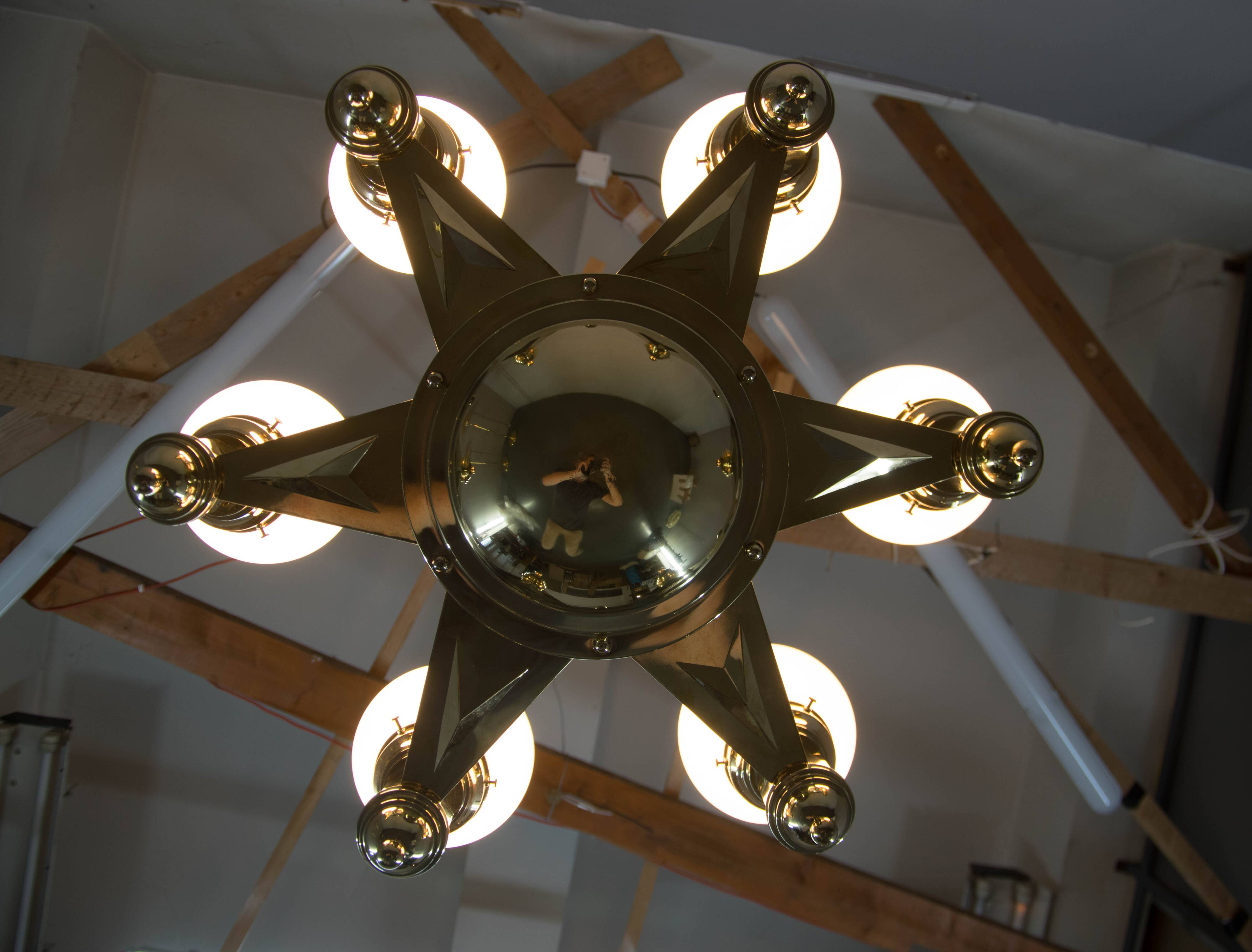 Rare Art Nouveau Chandelier by Emil Kralik for Vulkania, 1920s