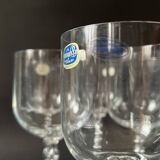 set of 8 genuine crystal wine glasses with Venetian beads