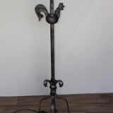 Lampadaire brutaliste "Le chant du Coq" en fer forgé, 1950