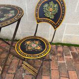 Set folding table and chairs metal Napoleon III style