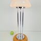 Vintage Mushroom Opaline Glass and Chrome Table Lamp, 1970s