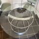 Large round table attributed to Boris Tabacoff, glass and chrome steel, year