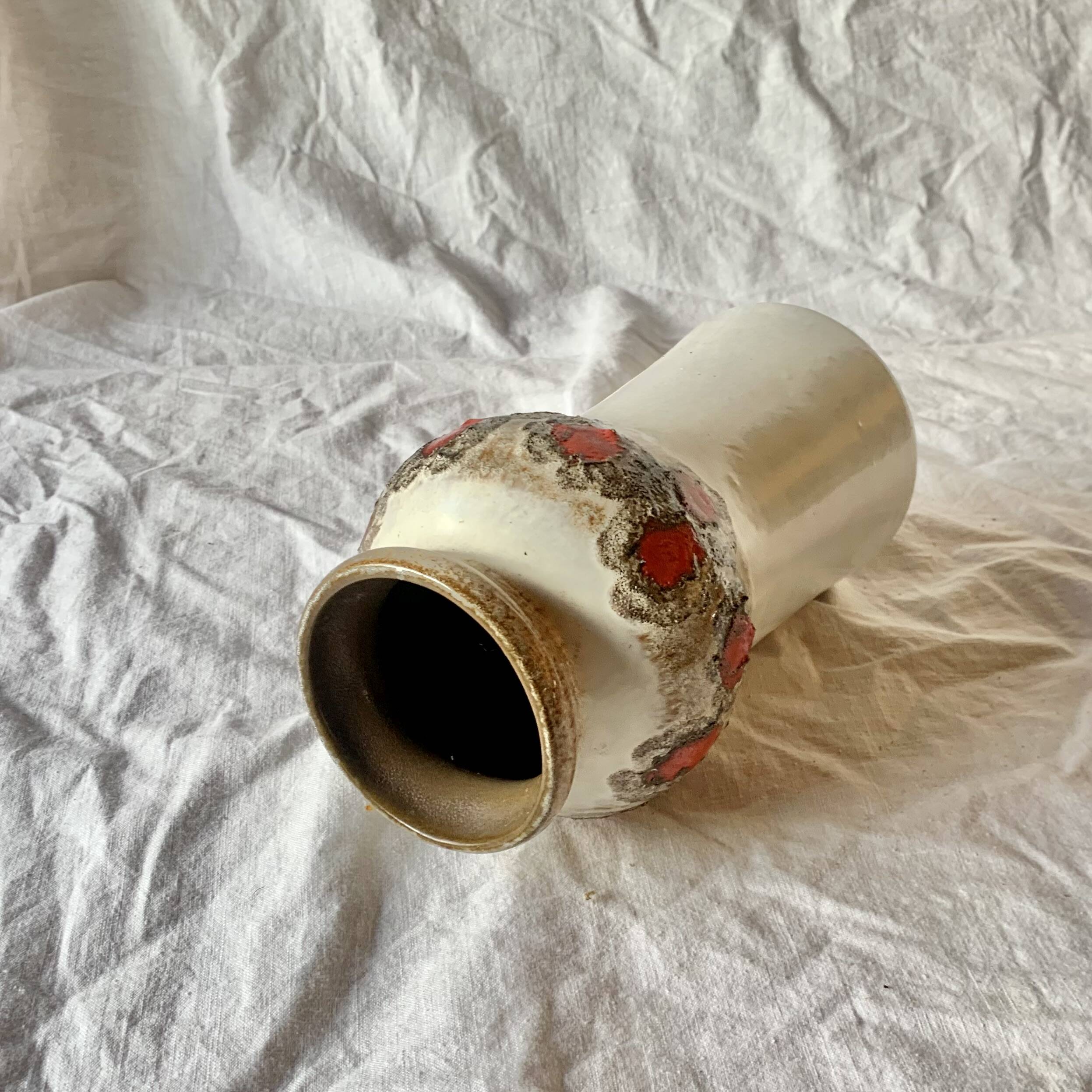 Vintage Strehla Keramik Vase - Fat Lava - East Germany