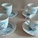 Tasses série de quatre porcelaine de Limoges Giraud