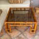 Coffee table Roche Bobois, 1970, rattan and smoked glass