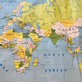 School map of the world / political and physical planisphere 60s