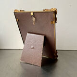 Vintage metal gold & copper colored picture frame brass 17.5 cm x 13.5 cm convex glass