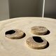 Set of 3 fossilized wood coasters (clear)