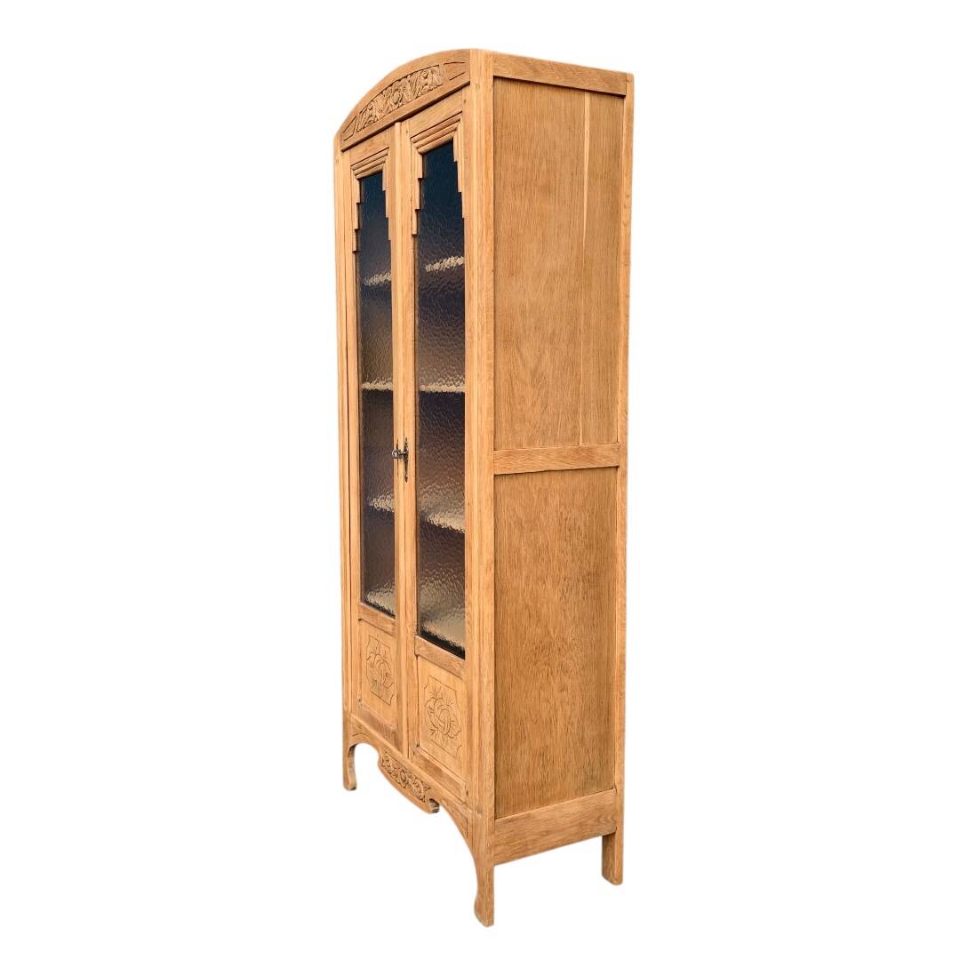 Parisian glass cabinet art deco raw wood 1930