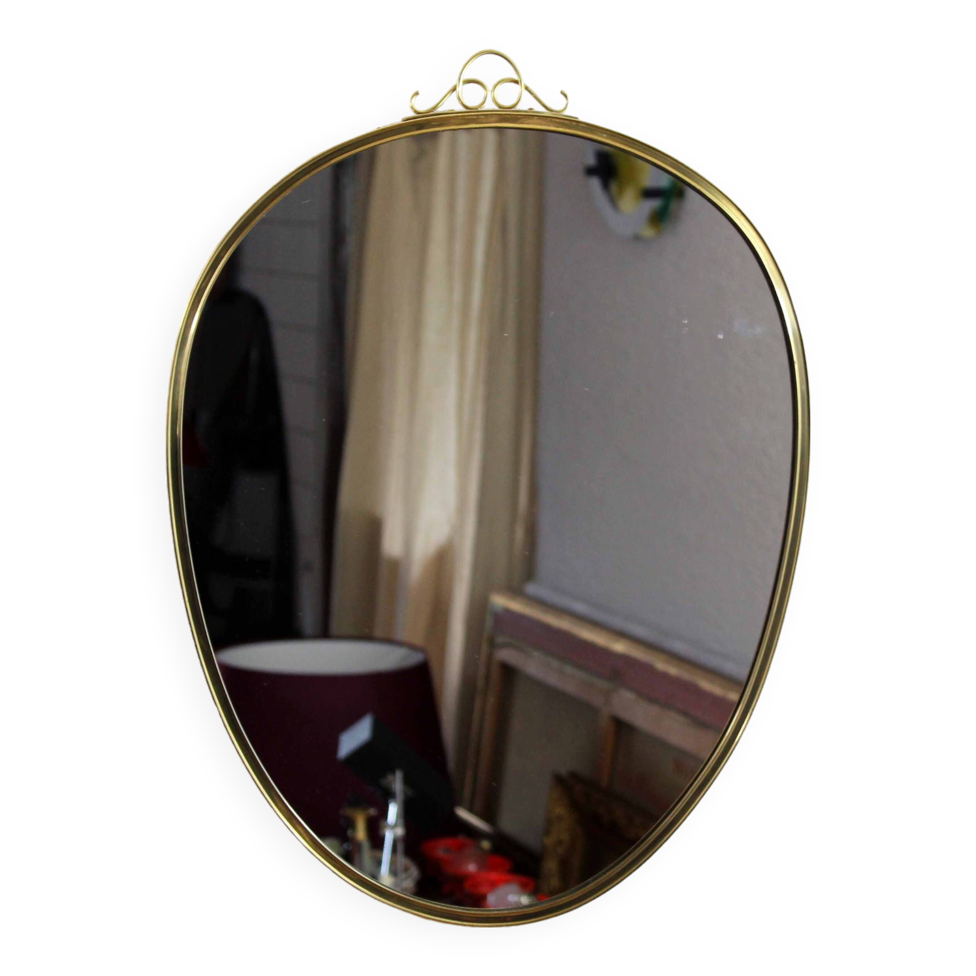 Miroir forme libre en laiton 1970