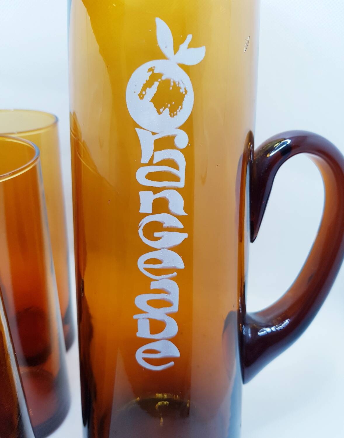 Service à orangeade en verre soufflé à la main