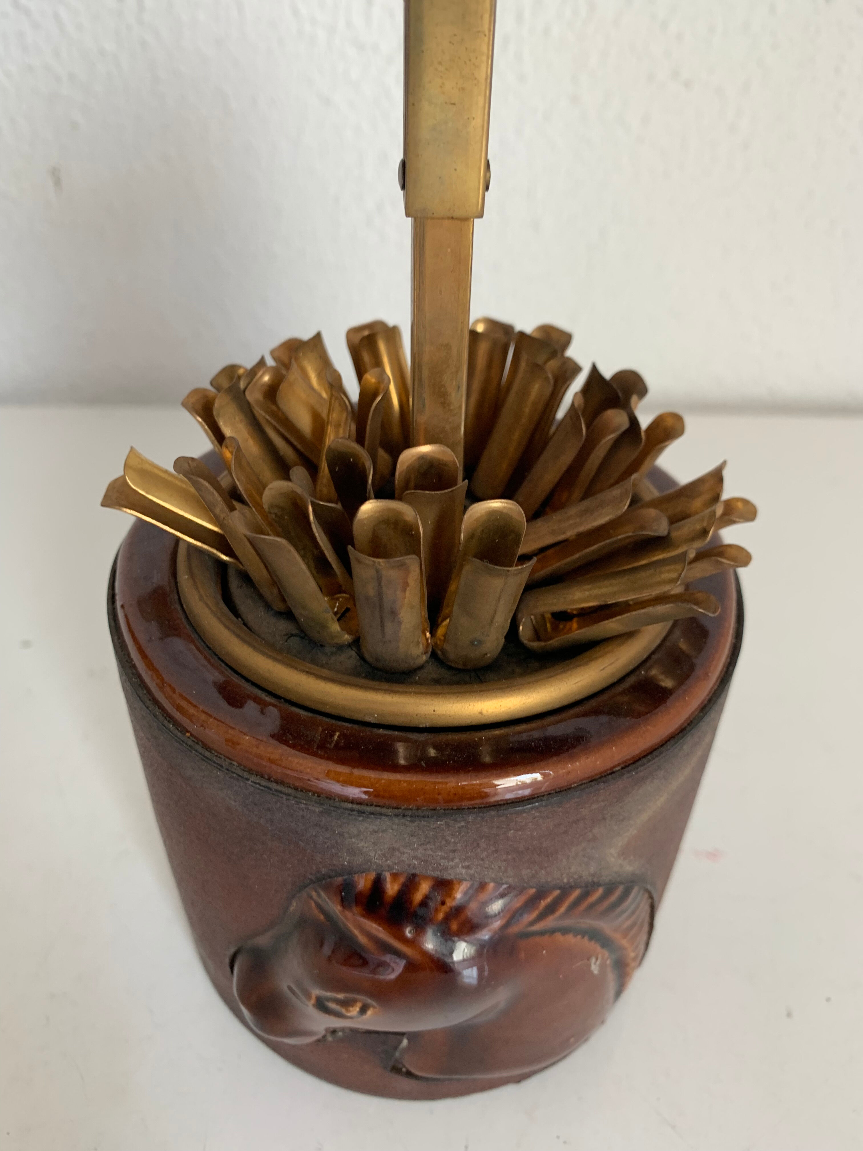 Vintage cigarette holder 1960 Longchamp horse leather - 11 x 10 cm