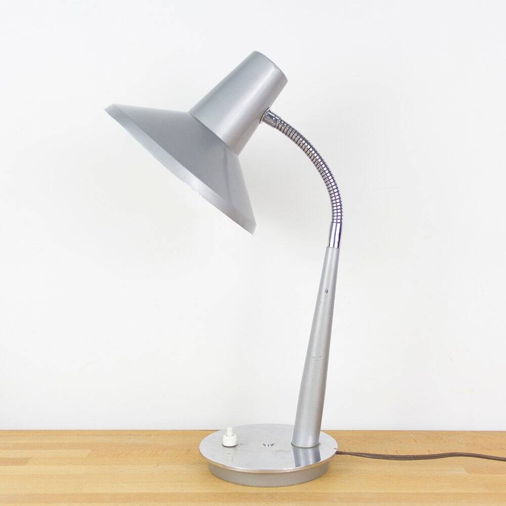 Vintage Gray Table Lamp, 1960s