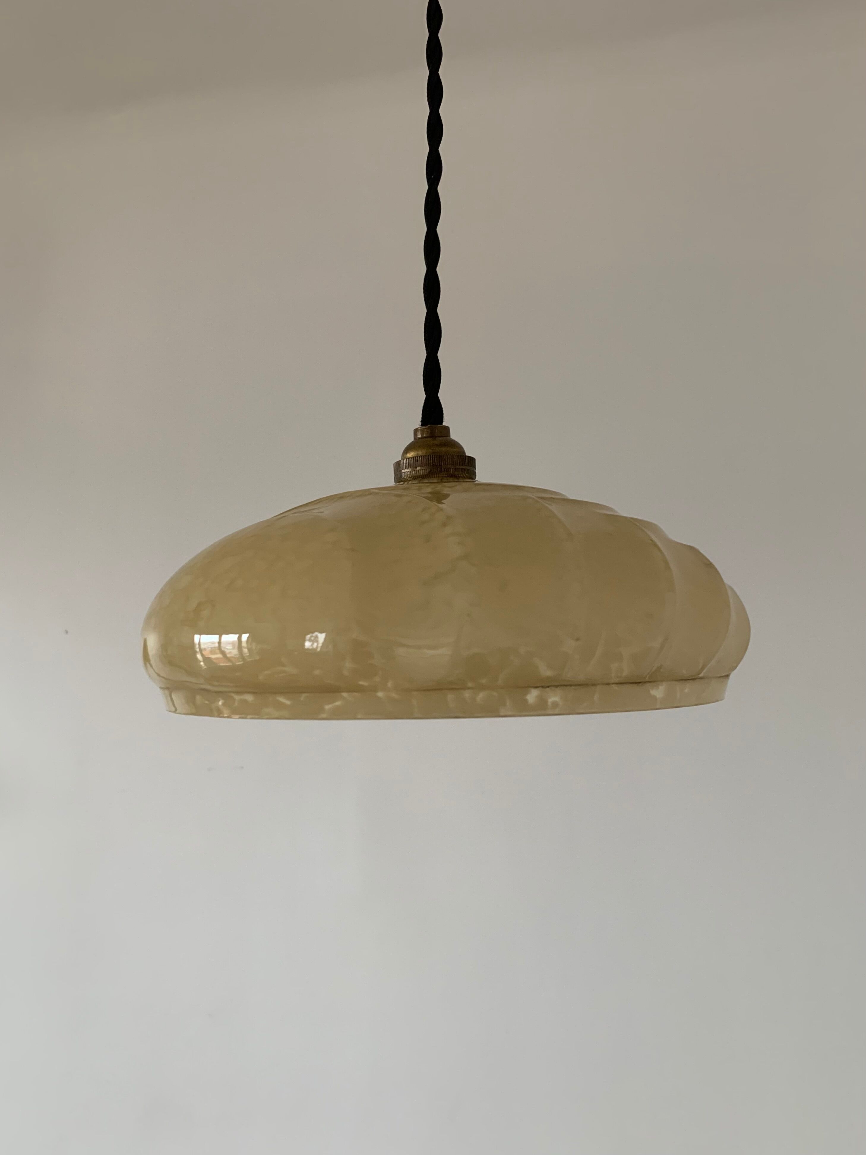 Clichy glass pendant lamp from the 1930s