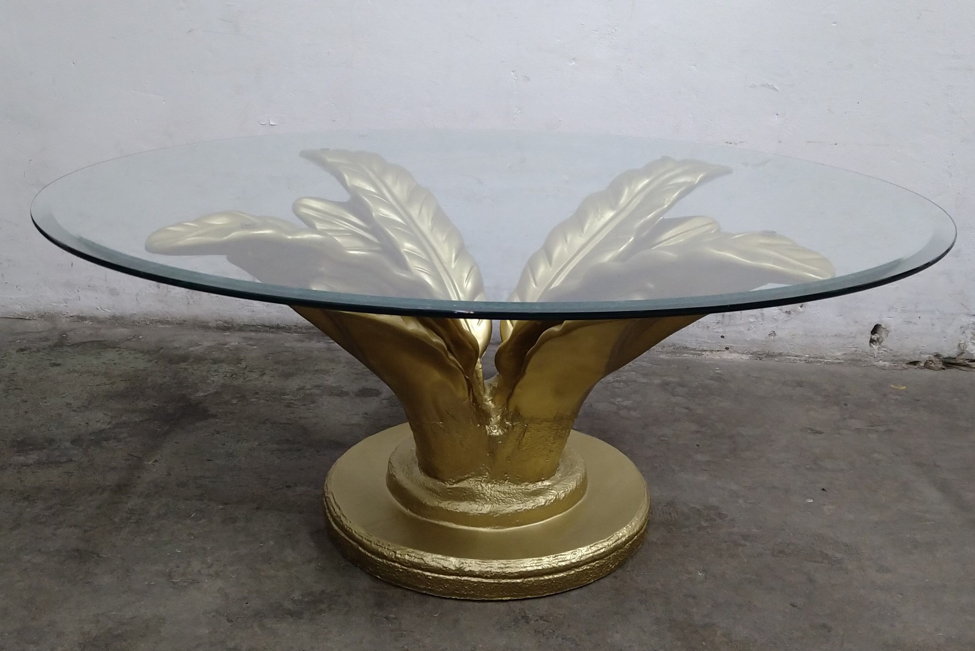 Regency coffee table with faceted glass top
