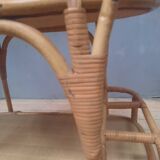'Vallauris' rolling table in bamboo and wicker