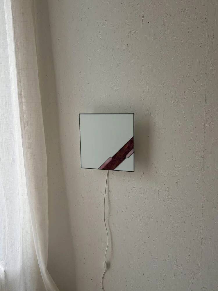 Architectural stained glass wall lamp with textured glass