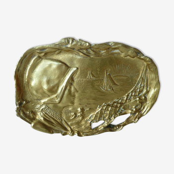 Vide poche bronze bord de mer art nouveau Jugendstil